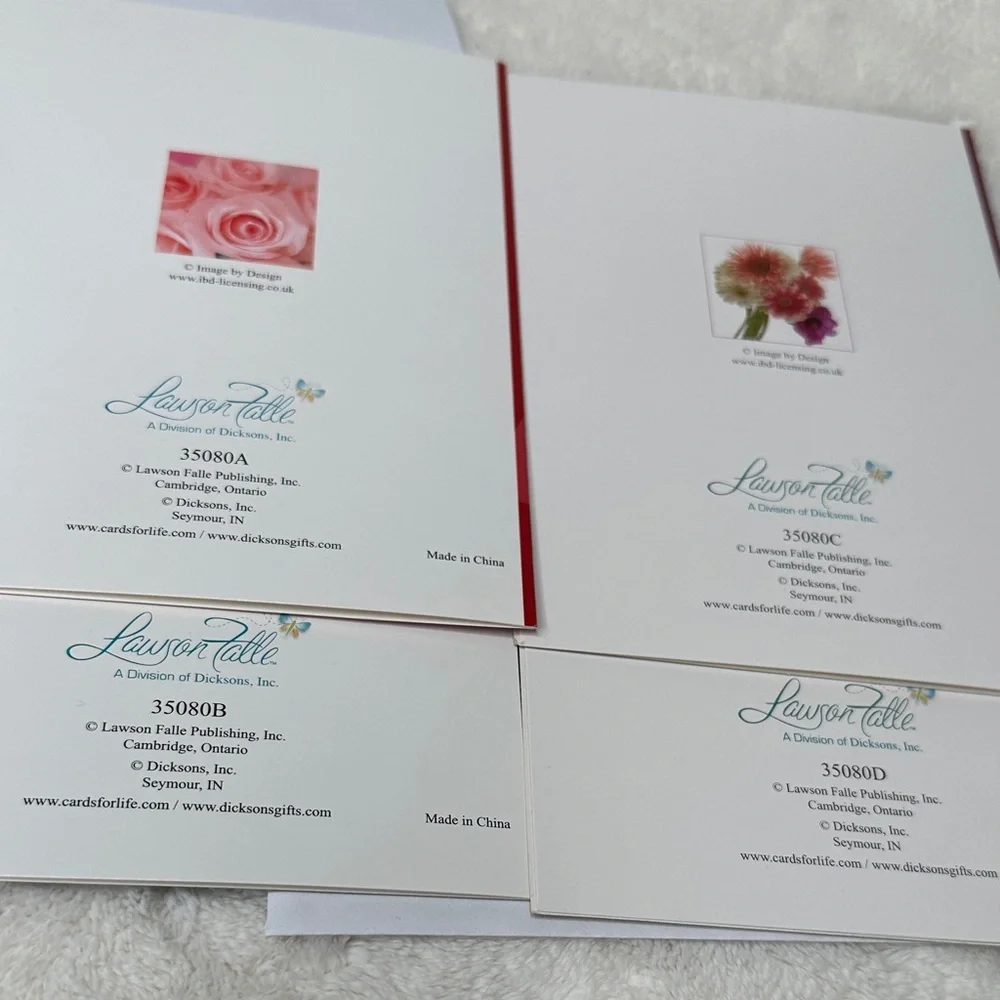 Lawson Falle Scripture Inspirational Cards Envelope Couples Floral Set Of 4 NWOT